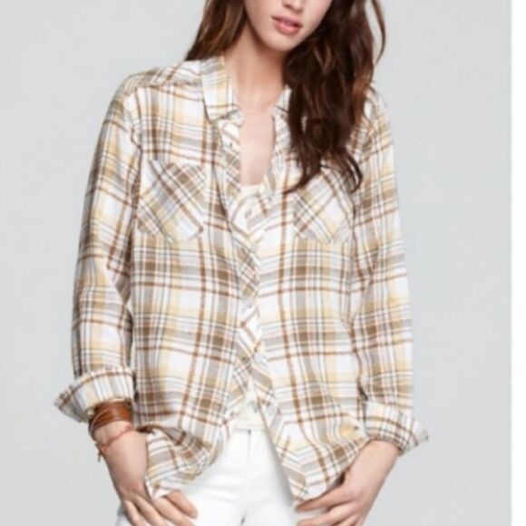 FP We The Free Park Ranger Yellow Flannel Medium - Picture 1 of 1